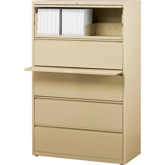 36 in. HL10000 Series Lateral File with 5-Drawer - Putty