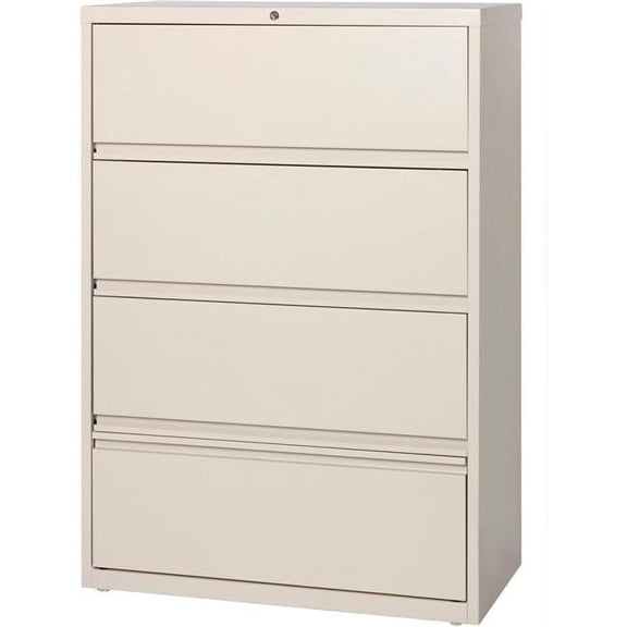 36 in. HL8000 Series Receding Drawer Front Lateral File with 4-Drawer - Putty