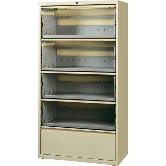 36 in. HL8000 Series Receding Drawer Front Lateral File with 5-Drawer - Putty