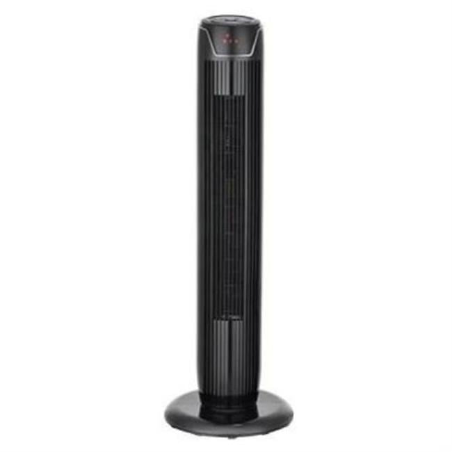 36" Black Plastic Oscillating Tower Fan with Remote Control
