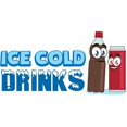 thumbnail image 1 of 36 in. Ice Cold Drinks 3 Concession Decal Sign - Cart Trailer Stand Sticker Equipment, 1 of 1