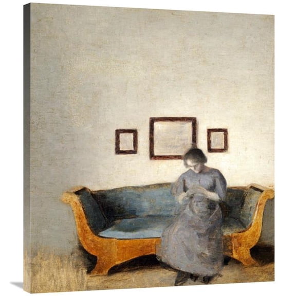 36 in. Ida Hammershoi Sitting on a Sofa Art Print - Vilhelm Hammershoi