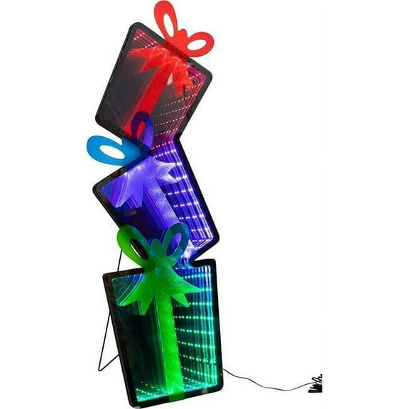 36 in. Infinity Light Gift Stack Yard Art - Multi Color