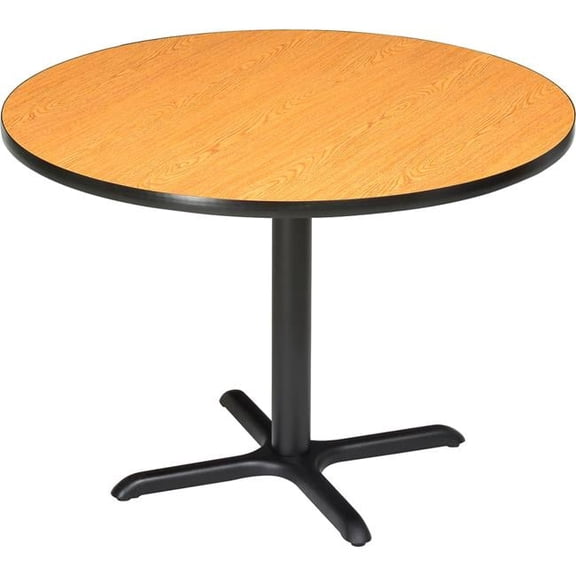 36 in. Interion Round Restaurant Table, Oak