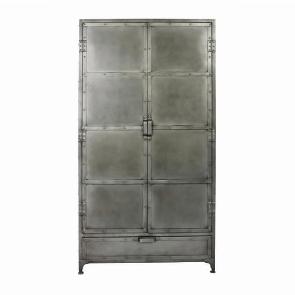 36 in. Iron Drawer Combo Dresser, Silver