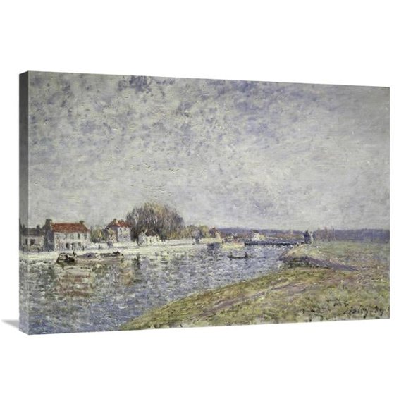 36 in. Le Barage, Canal du Loins a Saint-Mammes Art Print - Alfred Sisley