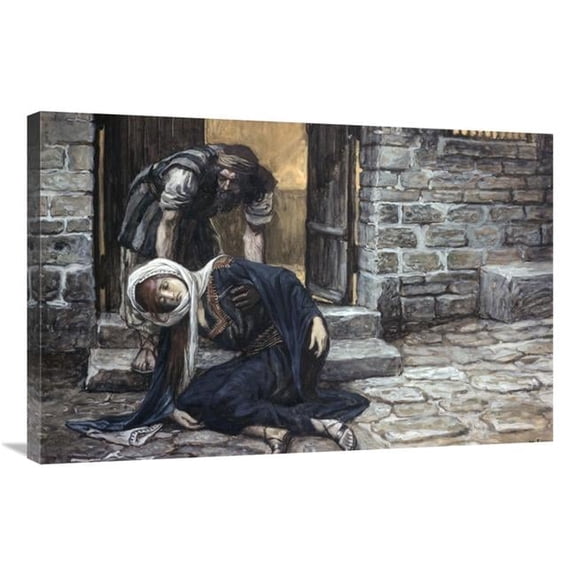 36 in. Levite Findeth His Dead Wife Art Print - James Tissot
