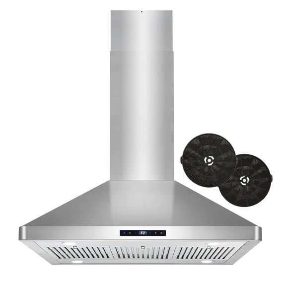 36 in. Lumin Collection Ductless Island Range Hood, Soft Touch Controls, LED Lights, Stainless Steel
