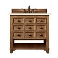 thumbnail image 1 of 36 in. Malibu Single Vanity Cabinet with 3 cm Eternal Marfil Quartz Top, Honey Alder, 1 of 1