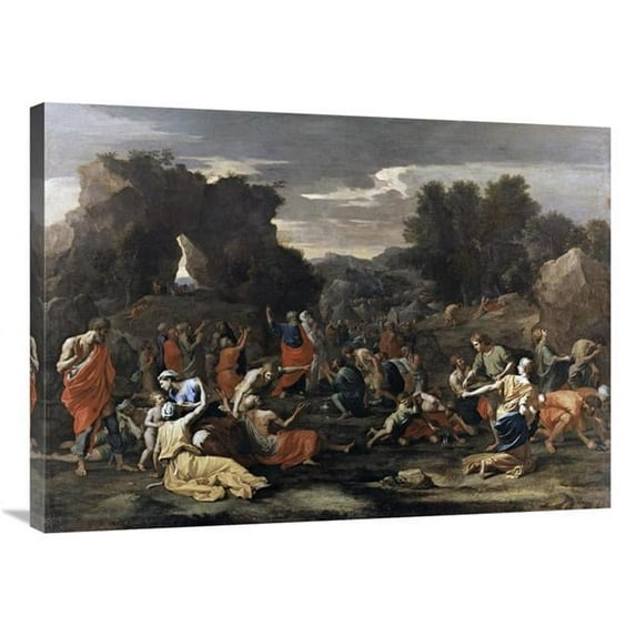 36 in. Manna From Heaven Art Print - Nicolas Poussin