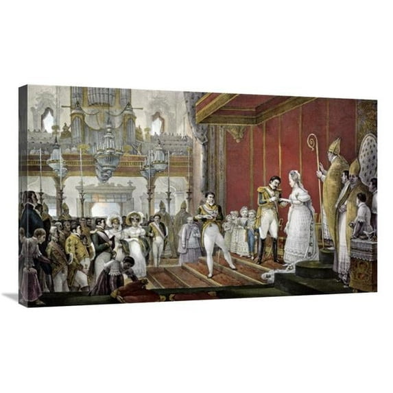 36 in. Marriage of Emperor Pedro I to Princess Amelie De Leuchtenberg Art Print - Jean Baptiste Debret