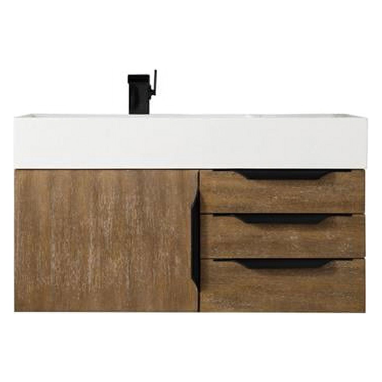 Merce Vanity 36 in. Mercer Island Single Vanity with Composite Top, Latte Oak, Matte ...
