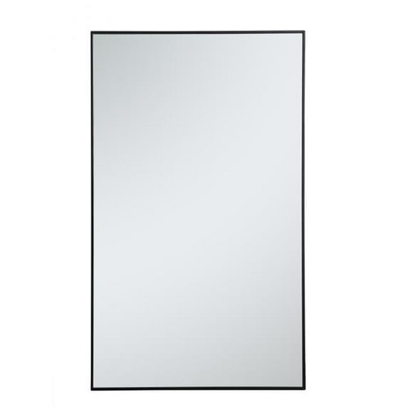 36 in. Metal Frame Rectangle Mirror in Black - 35.25 x 71.25 x 0.16 in.