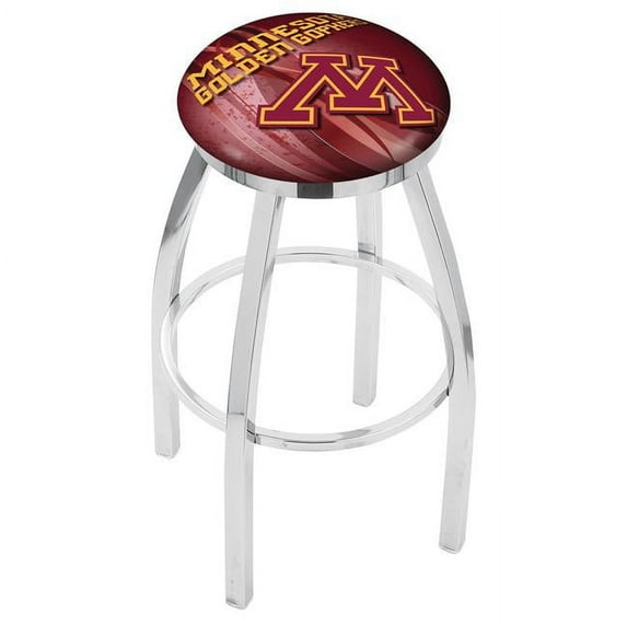 36 in. Minnesota Bar Stool with Golden Gophers Logo Swivel Seat