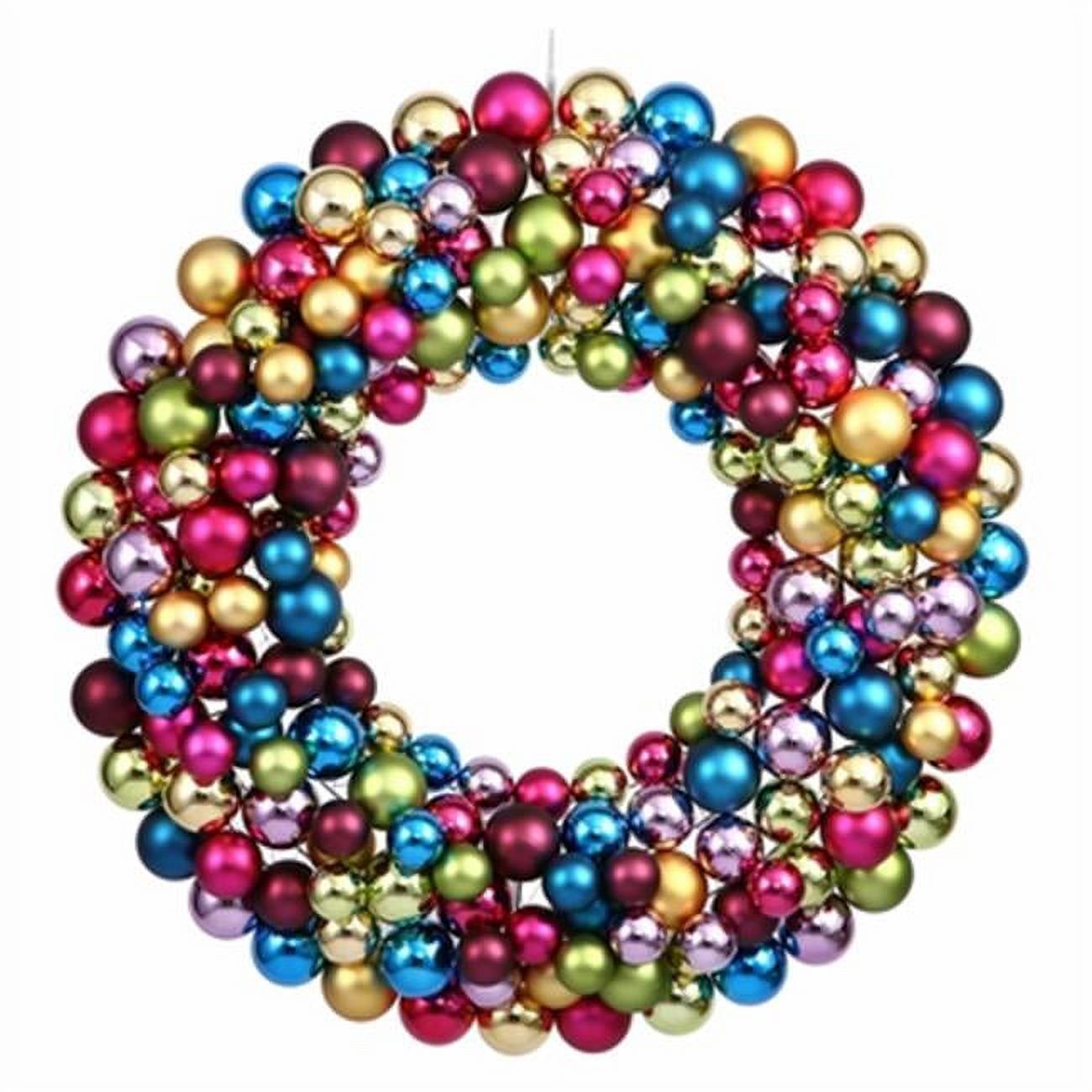 36 in. Multi Colored Ball Wreath