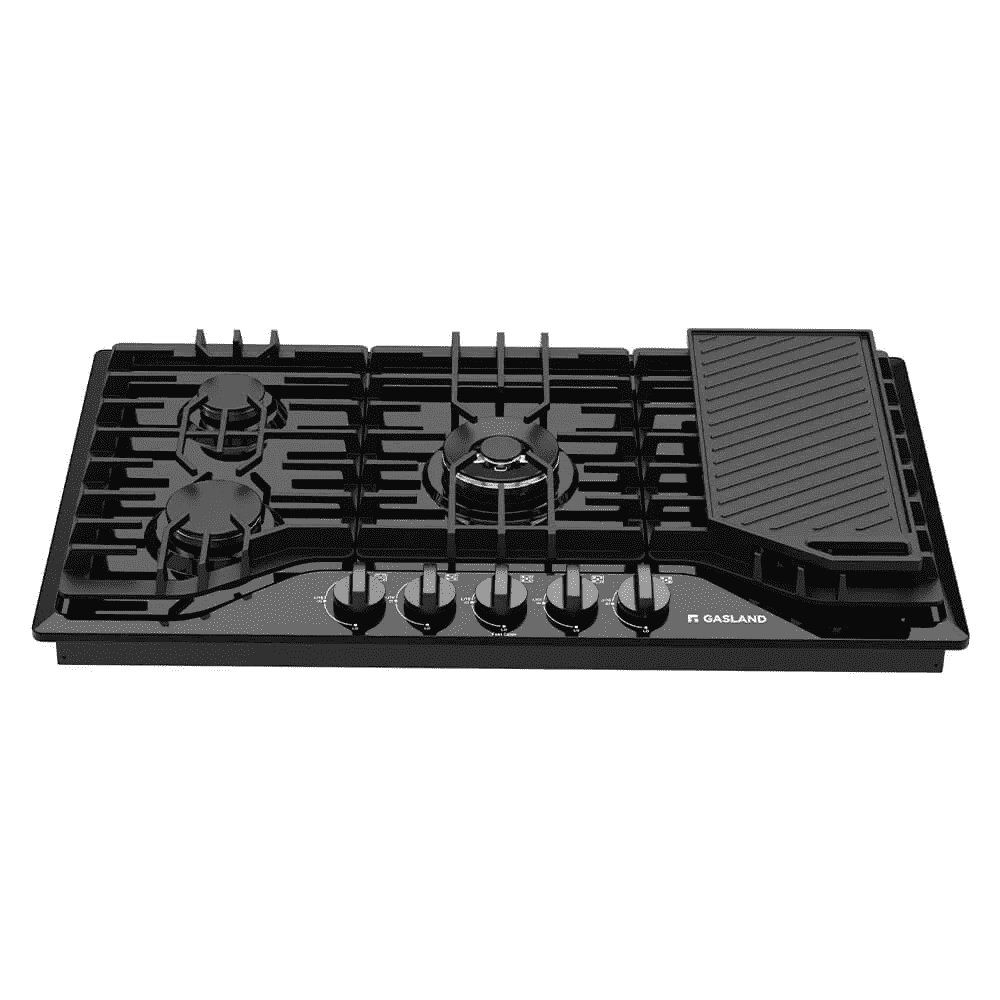 GASLAND 36 in. 5 Burners Black Enamel Gas Cooktop with Griddle, NG/LPG Convertible, PRO GH3365EF