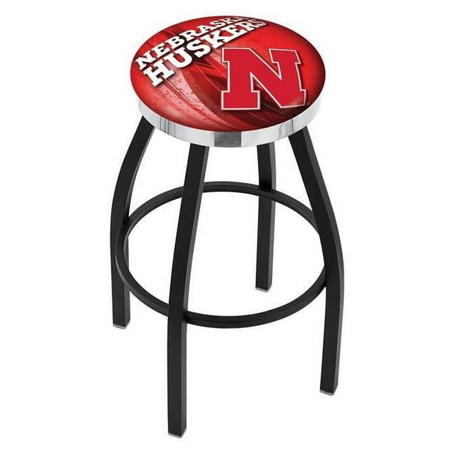 36 in. Nebraska Bar Stool with Cornhuskers Logo Swivel Seat