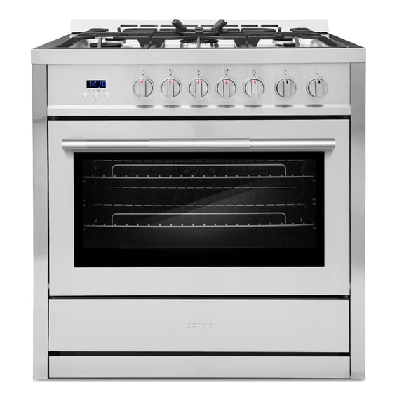 36 in. Nebula Collection 3.8 cu. ft. Gas Range, 5 Burners, Rapid Convection Oven, Textured Grip Handle, Stainless Steel