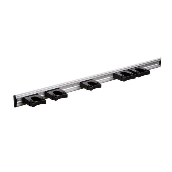 36 in. Original Pro Wall-Mounted Garage Tool Organizer with 5 Black Adjustable Holders (3 Medium and 2 XL)