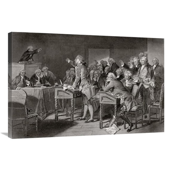 36 in. Patrick Henry Addressing the Virginia Assembley Art Print - Alonzo Chappell