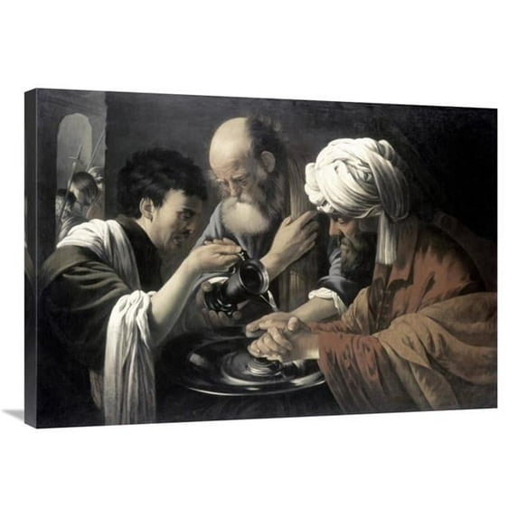 36 in. Pilate Washing His Hands Art Print - Hendrick Ter Brugghen