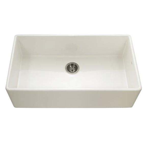 36 in. Platus Biscuit Fireclay Apron Front Farmhouse Single Bowl Kitchen Sink