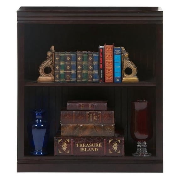 36 in. Poplar Open Bookcase with Bead Board Paneling, Havana Gold