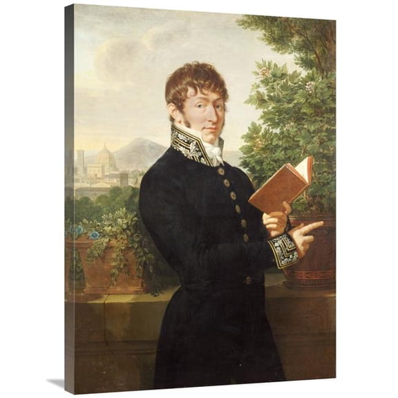 36 in. Portrait of an Official, Standing Above Florence Art Print - Francois-Xavier Fabre