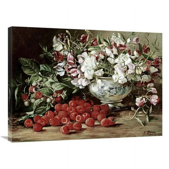 36 in. Raspberries & Sweet Pea Art Print - August Laux