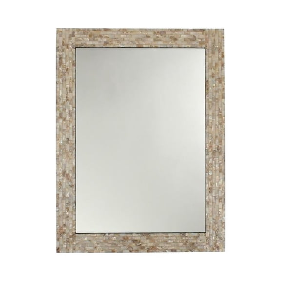 36 in. Reflection Rectangular Framed Wall Mirror, Textured Black