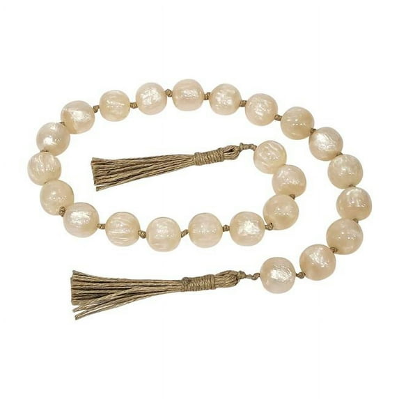 36 in. Resin Bead Garland, Ivory & Beige