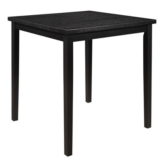 36 in. Rina Counter Height Table with 4 Seater Square Top, Solid Wood - Black