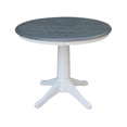 thumbnail image 1 of 36 in. Round Top Pedestal Table with Dining Height, White & Heather Gray, 1 of 1