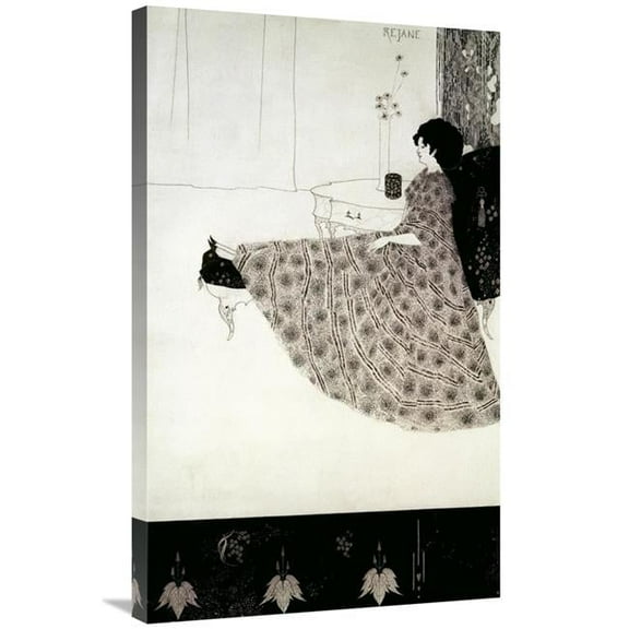 36 in. Seated Woman Art Print - Aubrey Beardsley
