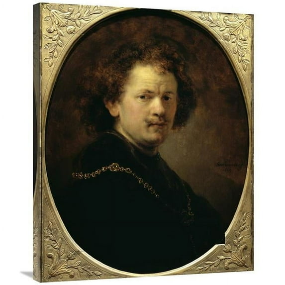 36 in. Self Portrait Bareheaded Art Print - Rembrandt Van Rijn