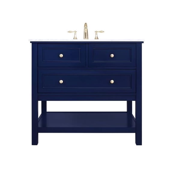 36 in. Single Bathroom Vanity, Blue