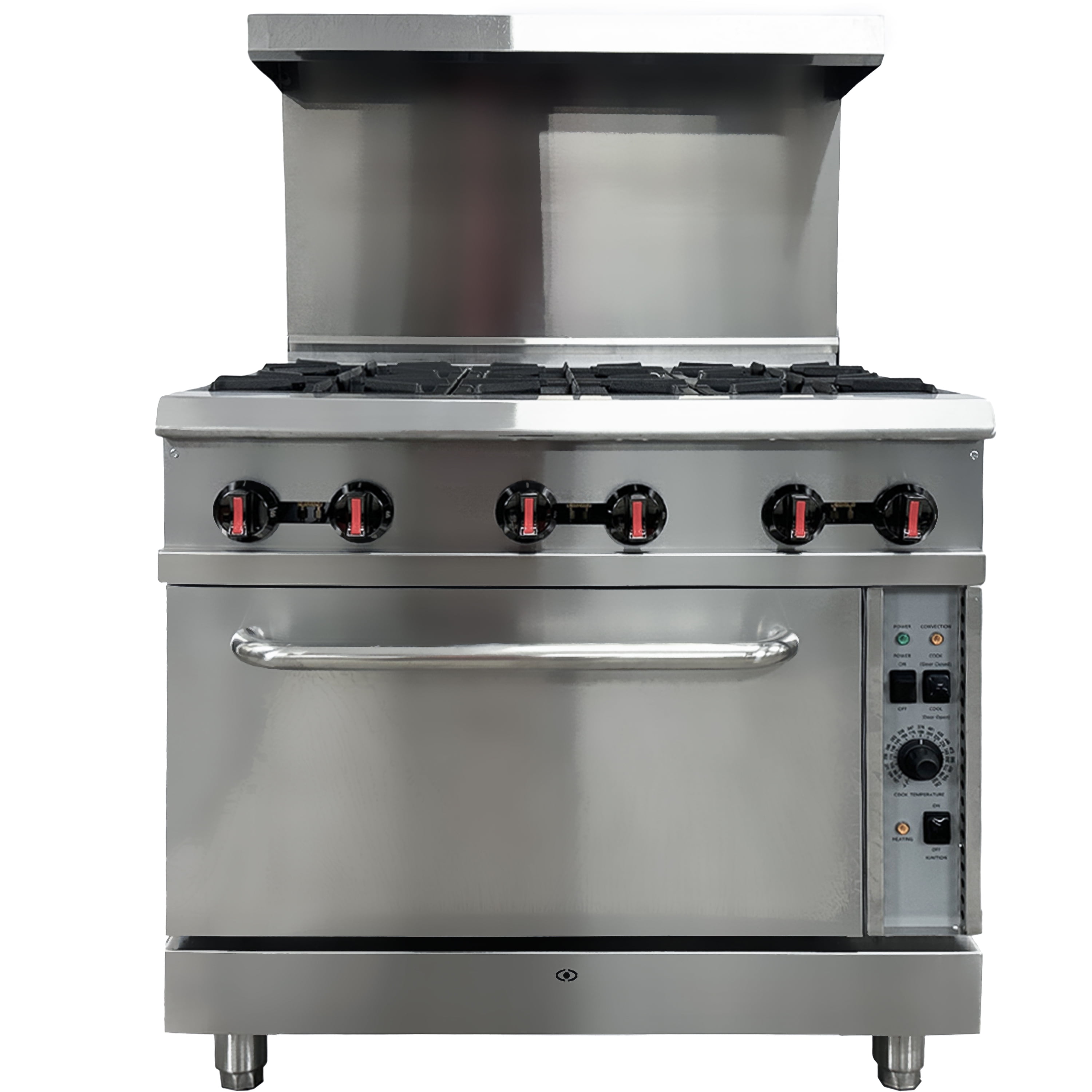 NSF 36 in. 6 Cast-Iron Open Burners Gas Oven Range 211,000 BTU Cooking Stove with Single Convection Oven Range