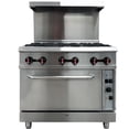 thumbnail image 1 of NSF 36 in. 6 Cast-Iron Open Burners Gas Oven Range 211,000 BTU Cooking Stove with Single Convection Oven Range, 1 of 19