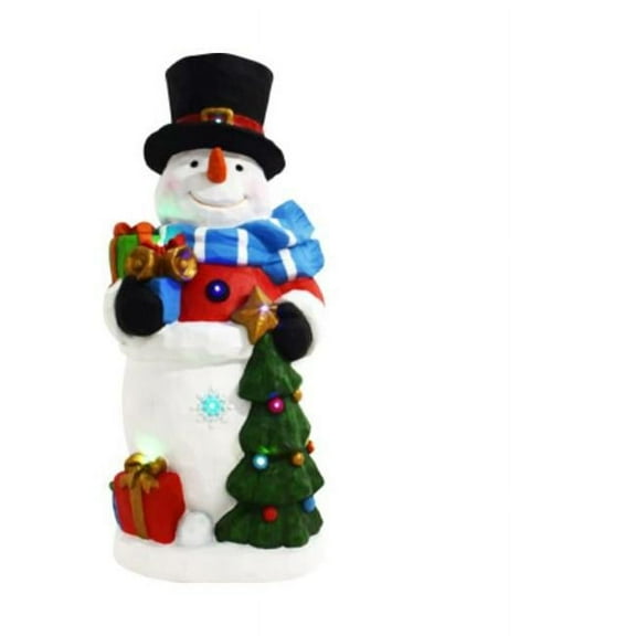 36 in. Snowman with Tree & Battery Operated Lights