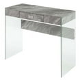 thumbnail image 1 of 36 in. SoHo Glass Desk, Gray Marble, 1 of 1