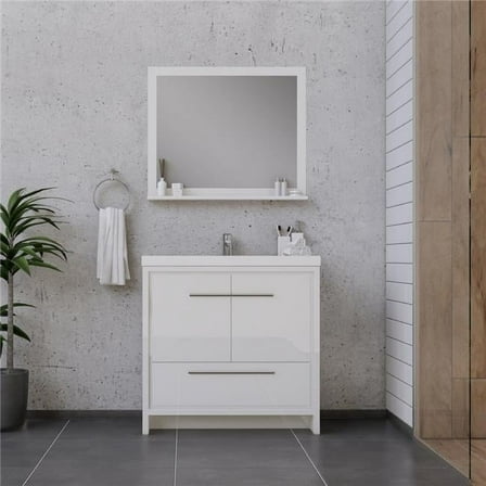 36 in. Sortino Modern Bathroom Vanity, White