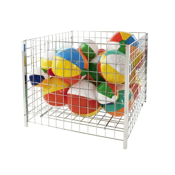 36 in. Square Chrome Wire Grid Dump Bin (Pack of 1)