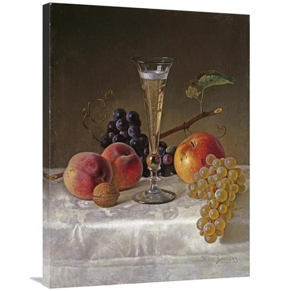 36 in. Still Life with Glass of Champagne Art Print - Milne Ramsay