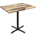 thumbnail image 1 of 36 in. Tall OD211 Indoor & Outdoor All-Season Rectangle Table with 30 x 48 in. Rustic Top, Brown, 1 of 1