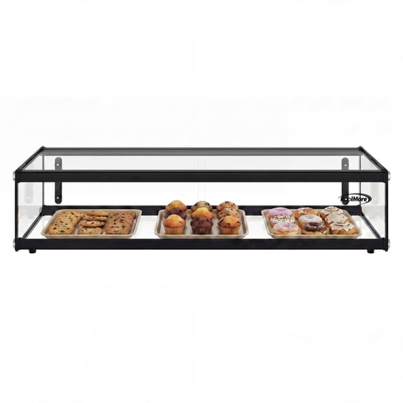 36 in. Tempered Glass Slim Dry Bakery Display Case with Black Aluminum Accents, 1.5 Cu Ft (KM-DC-17SBK)