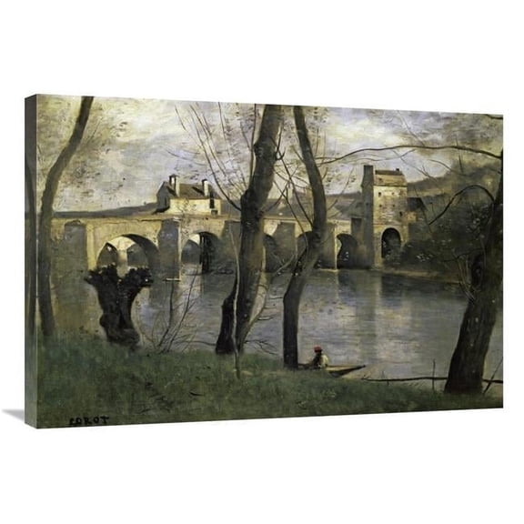 36 in. The Bridge of Nantes Art Print - Jean-Baptiste-Camille Corot