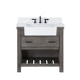 thumbnail image 1 of 36 in. Villareal Single Bathroom Vanity, Classical Grey with Composite Stone Top in White, White Farmhouse Basin, 1 of 1