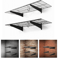 36 in. W x 18 in. D Wall Mounted Garage Wall Shelving w/ 2 Hooks Black