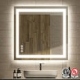 36 in. W x 36 in. H Rectangular Frameless Wall Bathroom Vanity Mirror