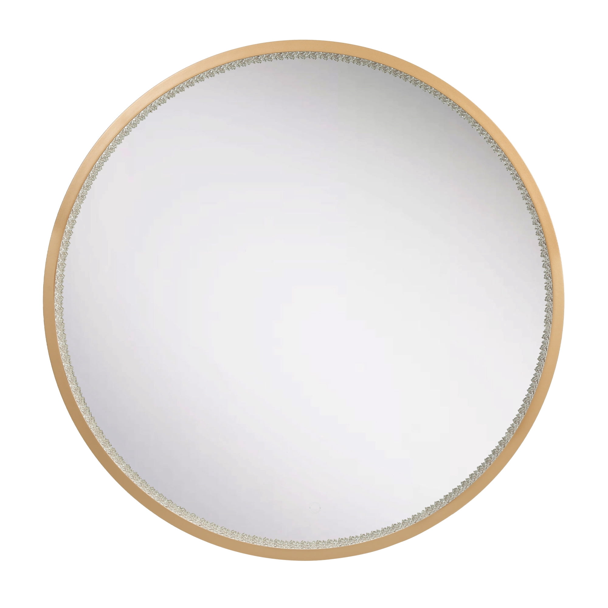36-in W x 36-in H Round Dark Champagne Gold Framed Full Length Lighted Vanity Mirror